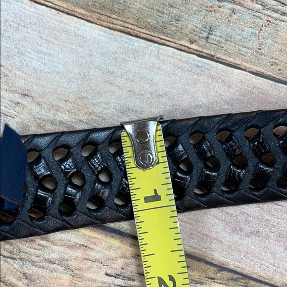 Men’s Black Leather Belt Size 58 Roundtree & Yorke - Picture 9 of 10